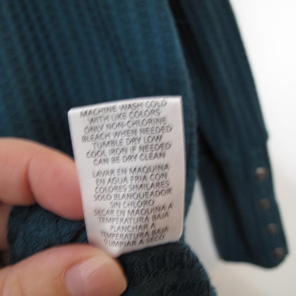 CHASER - Dark Turquoise Waffle Knit Thermal Top - Picture 7 of 11